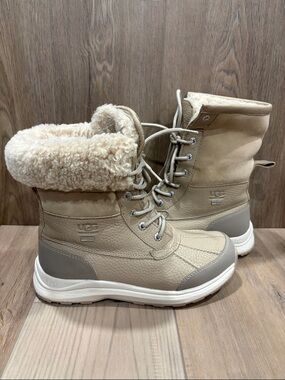 UGG 1095141 Adirondack III Mustard Seed Lace-Up Waterproof Winter Boots size 8